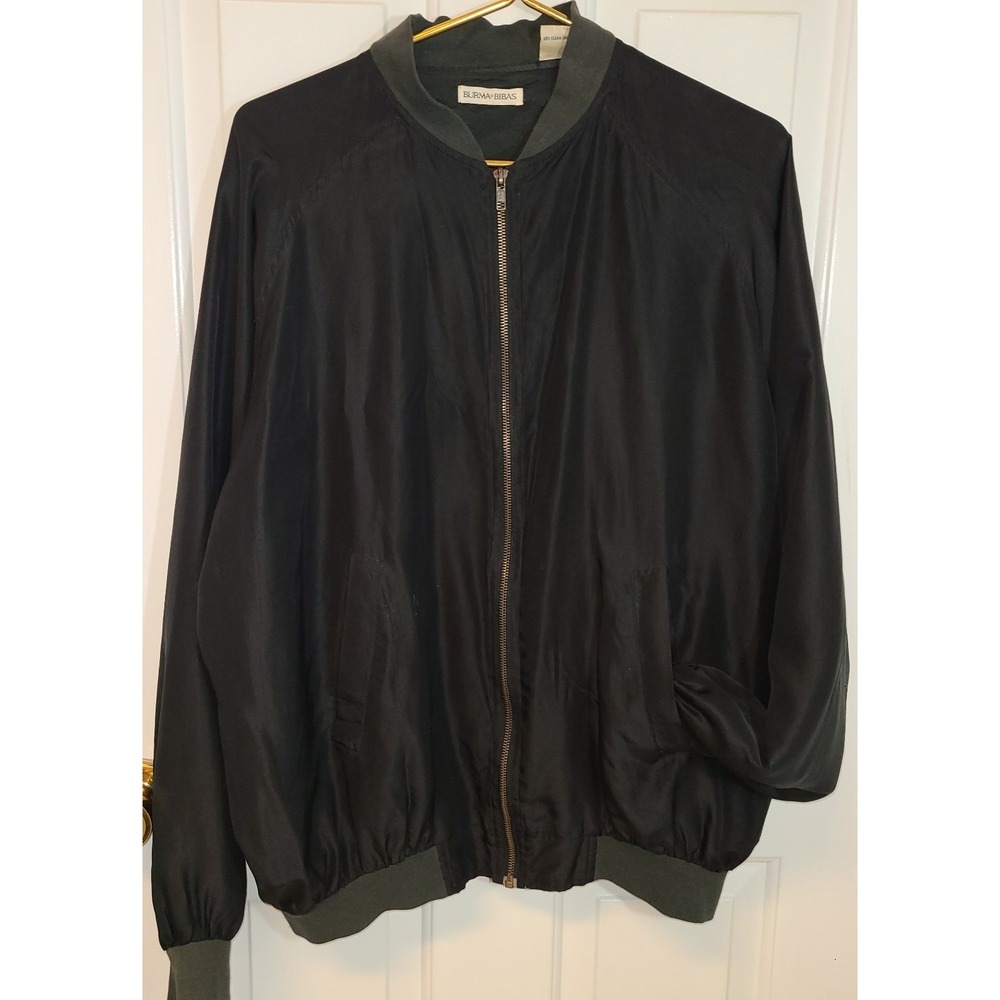 Pure Brand 100% Silk Wind‎ Breaker Jacket Men's Size Med Full Zip